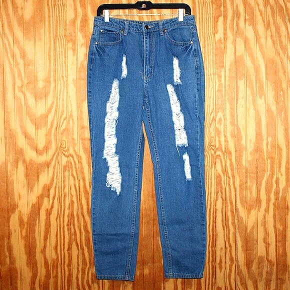 Forever 21 Distressed High-Waisted Jeans - Size 29 - Picture 1 of 8